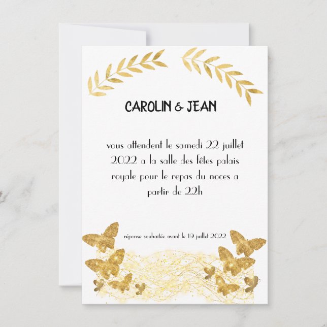 Invitation de mariage (Devant)
