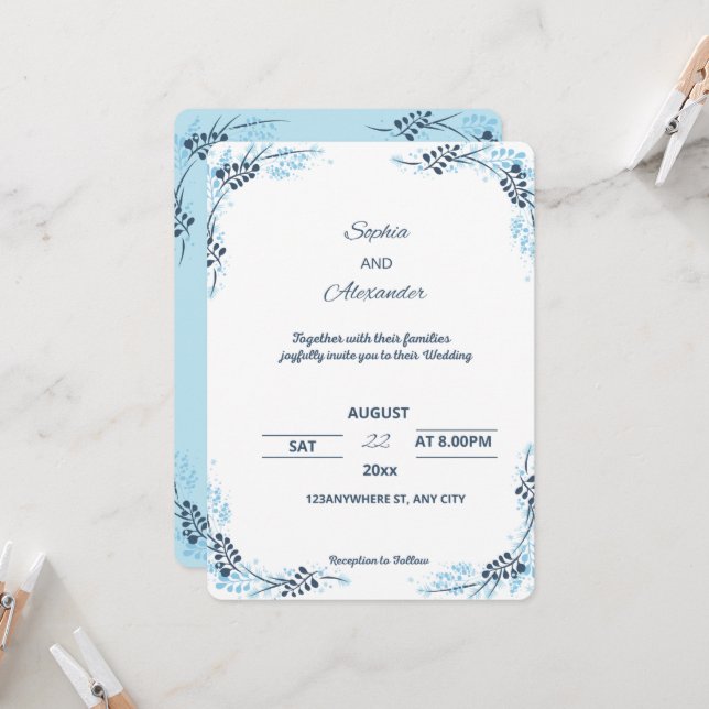 Invitation de mariage (Devant/Arrière en situation)