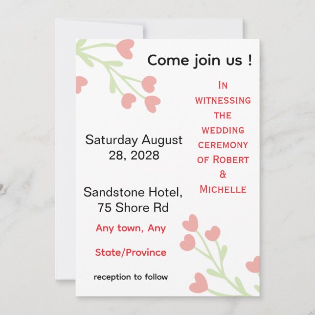 Invitation de mariage (Devant)