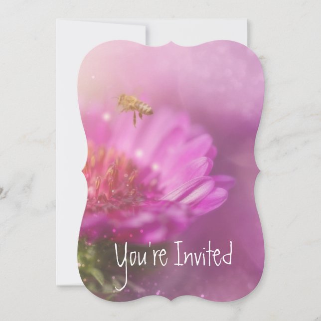 Invitation de mariage 20e anniversaire Asters Jard (Devant)