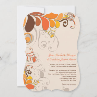 Invitation de mariage 2en1 Floral Automne Deco