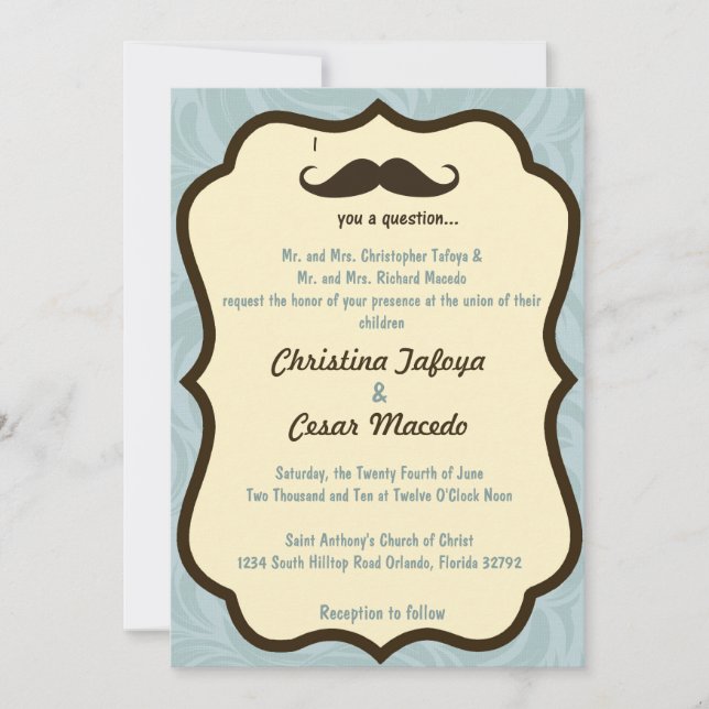 Invitation de mariage 5x7 Je Dois Vous Poser une Q (Devant)