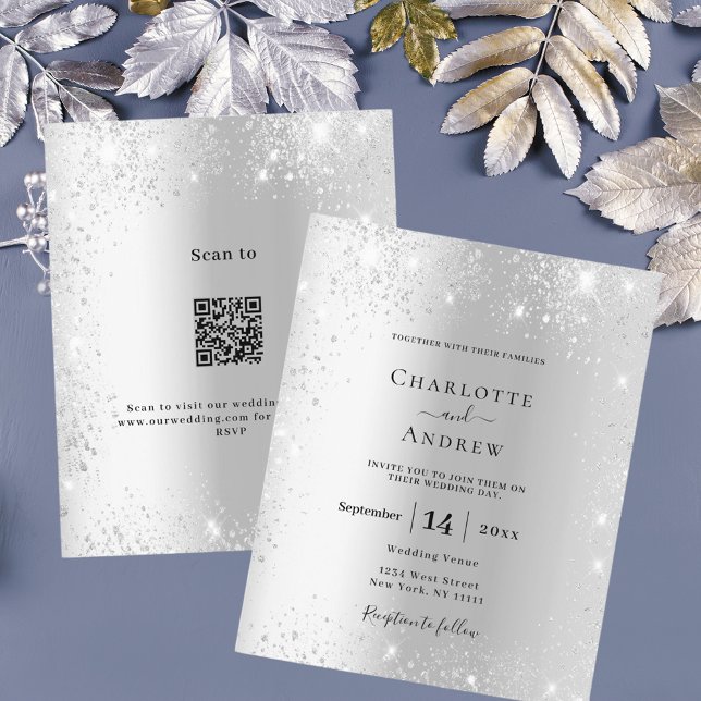 Invitation de mariage à budget avec QR code RSVP e (Créateur téléchargé)