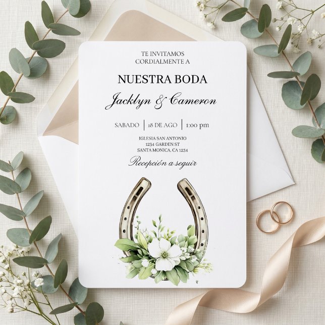 Invitation de Mariage à Chevalière Florale Élégant (Créateur téléchargé)