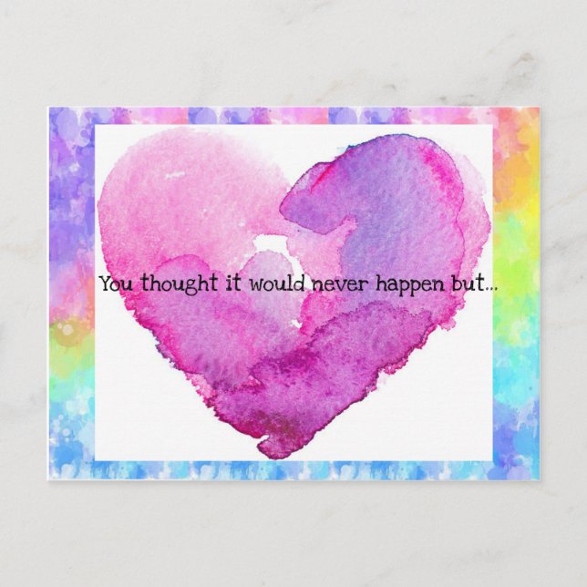 Invitation de mariage à cœur Tie-Dye (Devant)