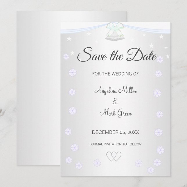 Invitation de mariage à conserver pour le jour J a (Devant / Derrière)