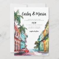 Invitation de mariage à Cuba La Havane mariage de