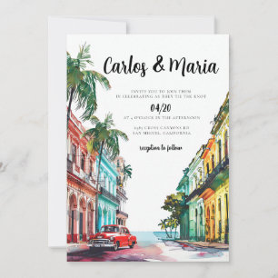 Invitation de mariage à Cuba La Havane mariage de