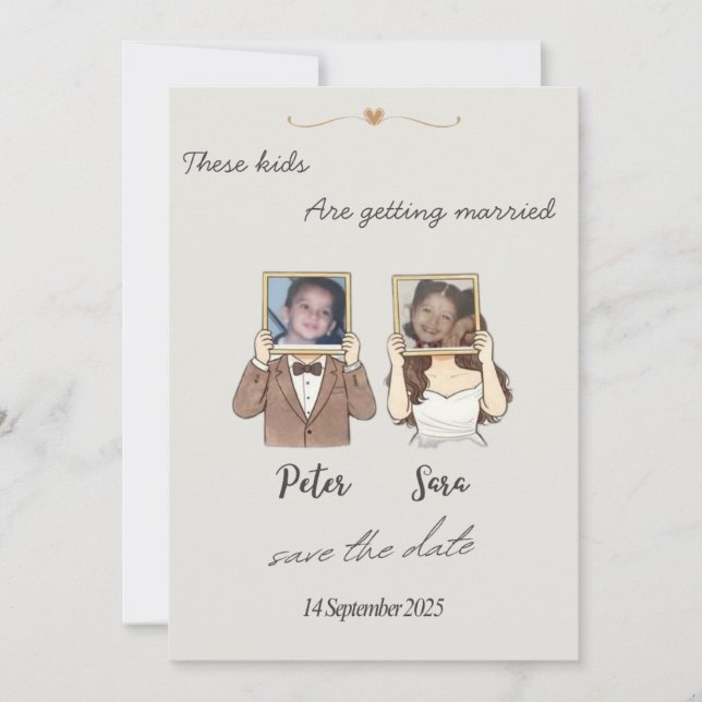 Invitation de mariage à date personnalisée  (Devant)