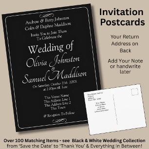 Invitation de mariage à défilement infini noir et