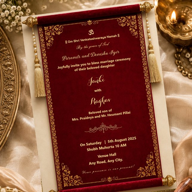invitation de mariage à défilement rouge d'Inde du (Créateur téléchargé)