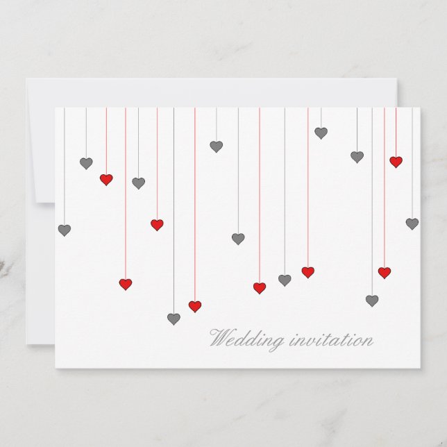 Invitation de mariage à deux cœurs (Devant)