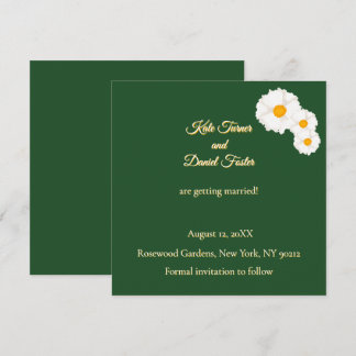 Invitation de mariage à fleurs vert foncé pour ann