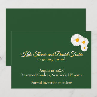 Invitation de mariage à fleurs vert profond pour s