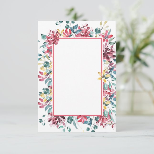 Invitation de mariage à fleurs vives et budget vie (Debout devant)