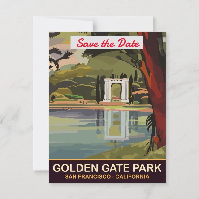 Invitation de mariage à Golden Gate Park San Franc (Devant)