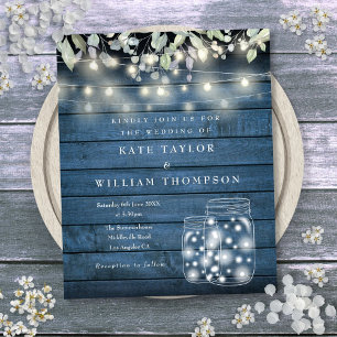 Invitation de mariage à jarres en mason avec lumiè