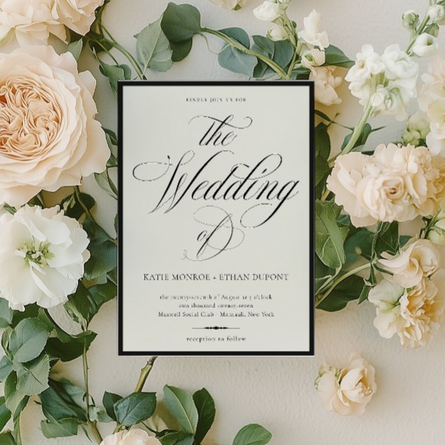 Invitation de mariage à la calligraphie solennelle (Créateur téléchargé)