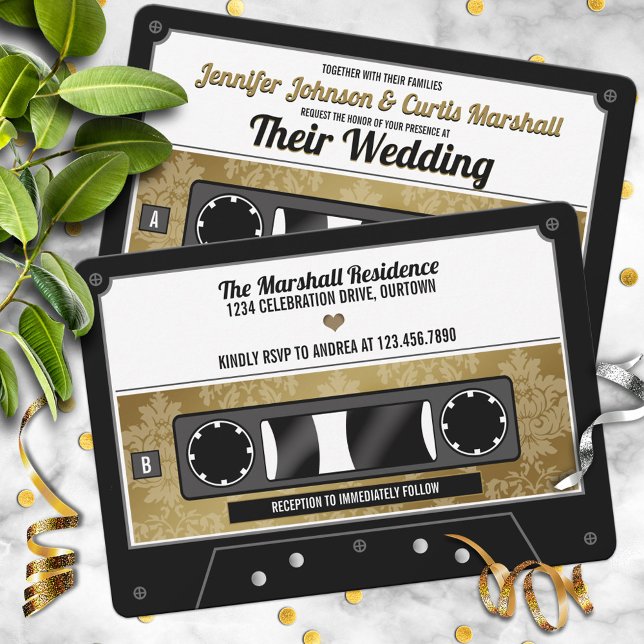 Invitation de mariage à la cassette rétro (Créateur téléchargé)