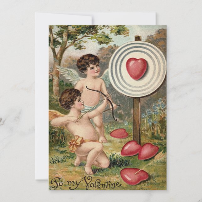 Invitation de mariage à la cible de l'arc du cœur  (Devant)