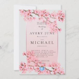 Invitation de mariage à la floraison de cerisier r