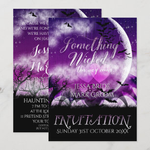 Invitation de mariage à la Lune Amour Halloween Am