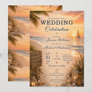 Invitation de mariage à la plage