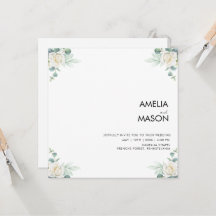 Invitation de mariage à la verdure d'eucalyptus