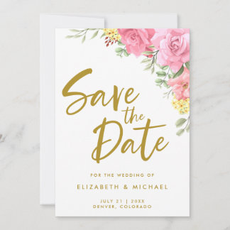 Invitation de mariage à l'aquarelle avec des roses