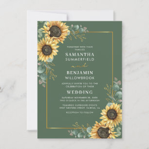 Invitation de mariage à l'aquarelle Fleur de tourn