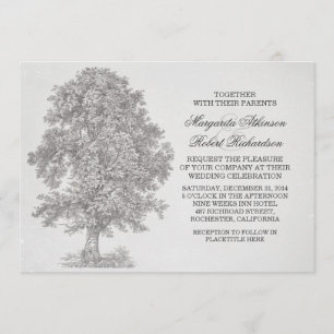 invitation de mariage à l'arbre rustique