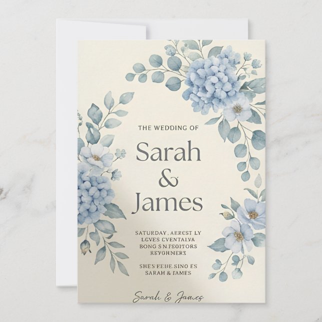 Invitation de mariage à l'arche florale aquarelle  (Devant)