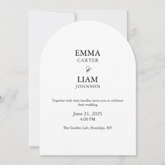 Invitation de mariage à l'arche minimale éditable