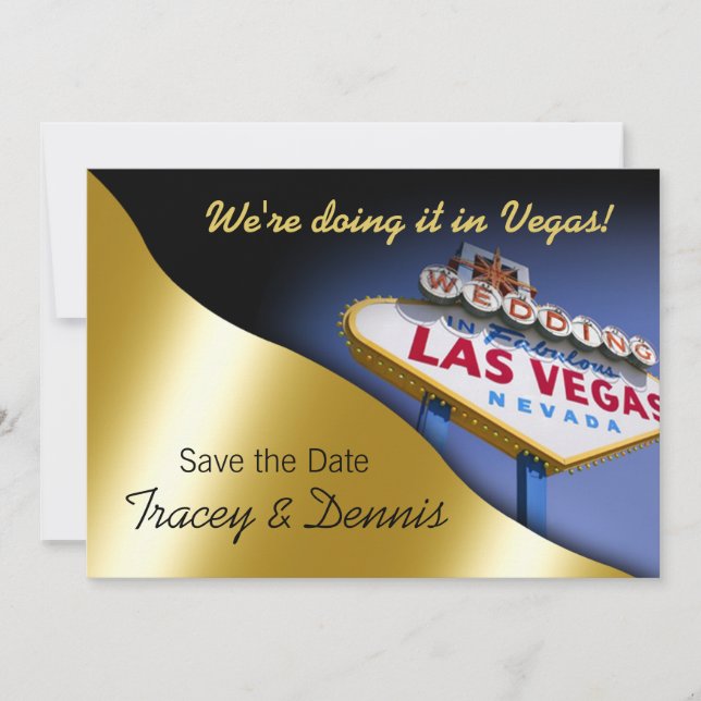 Invitation de mariage à Las Vegas, à retenir la da (Devant)