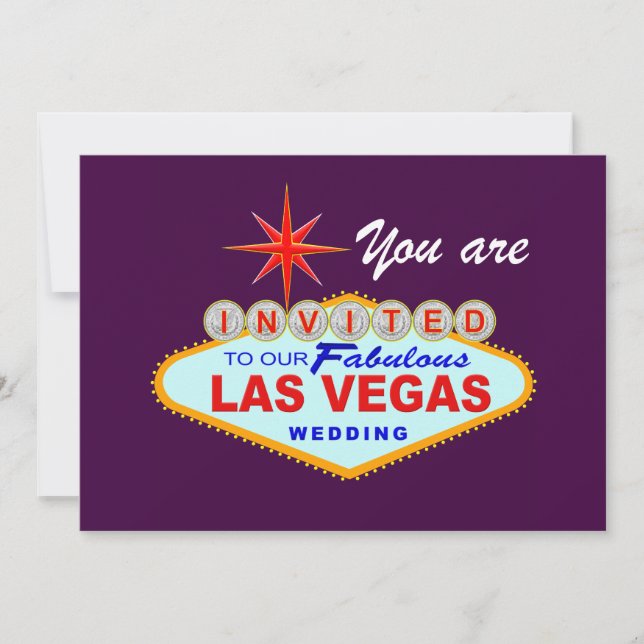 Invitation de mariage à Las Vegas VIOLETTE (Devant)