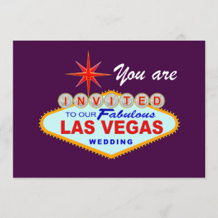 Invitation de mariage à Las Vegas VIOLETTE