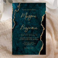 Invitation de mariage à l'écriture cursive en agat