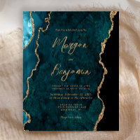 Invitation de mariage à l'écriture cursive en agat