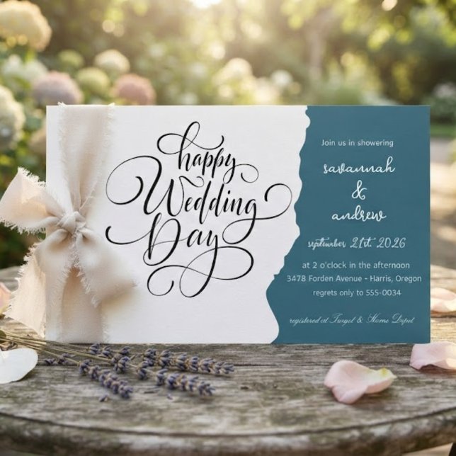 Invitation de mariage à l'écriture élégante classi (Créateur téléchargé)