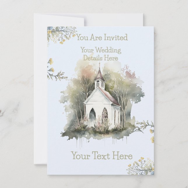 Invitation de mariage à l'église (Devant)