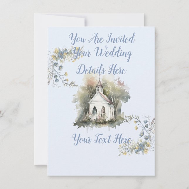 Invitation de mariage à l'église  (Devant)