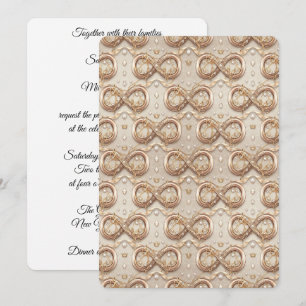 Invitation de mariage à l'infini en or