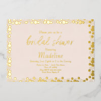 Invitation de mariage à motif de points dorés sous