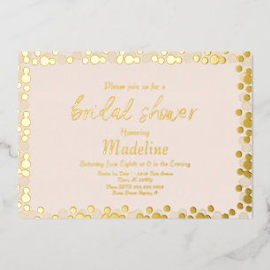 Invitation de mariage à motif de points dorés sous