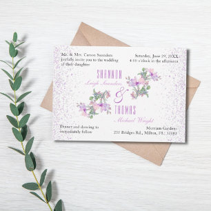 Invitation de mariage à motif floral joli