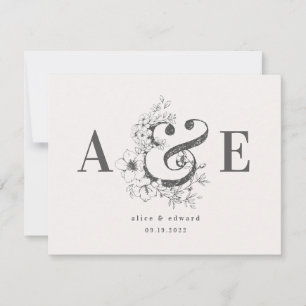 Invitation de mariage à motifs floraux