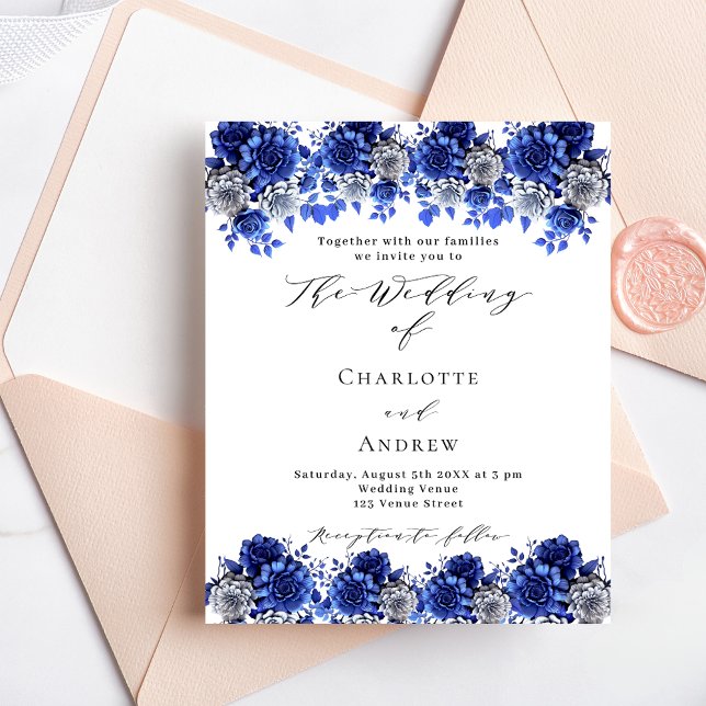 Invitation de mariage à petit budget avec fleurs b (Créateur téléchargé)
