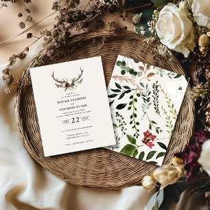 Invitation de mariage à petit budget cerf rustique