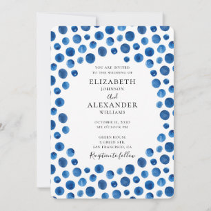 Invitation de mariage à pois bleus. Invitation mar
