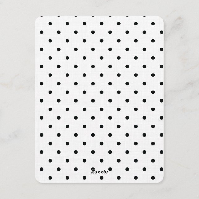 Invitation de mariage à pois noirs et blancs (Dos)